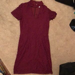 Red lacy dress